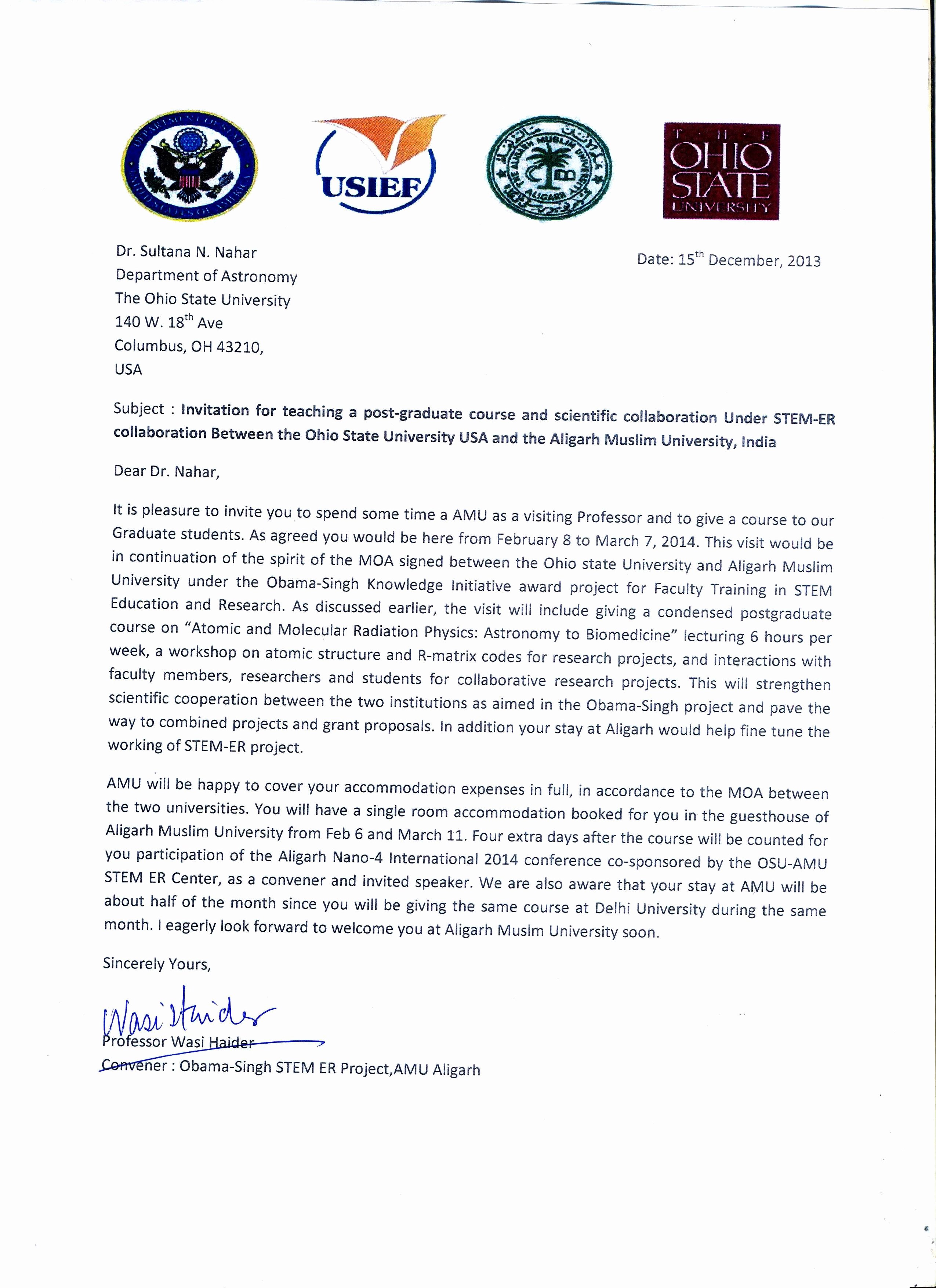 Nsf Letter Of Collaboration Template Peterainsworth