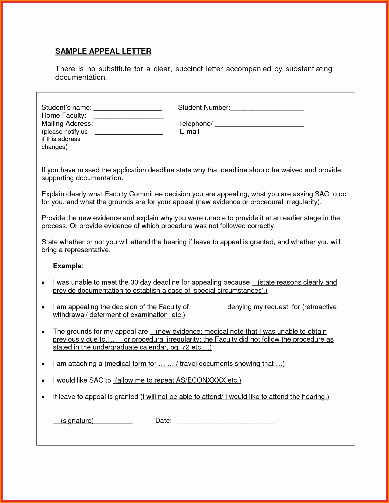 Nsf Letter Template Unique 5 Secondary School Appeal Letter Examples