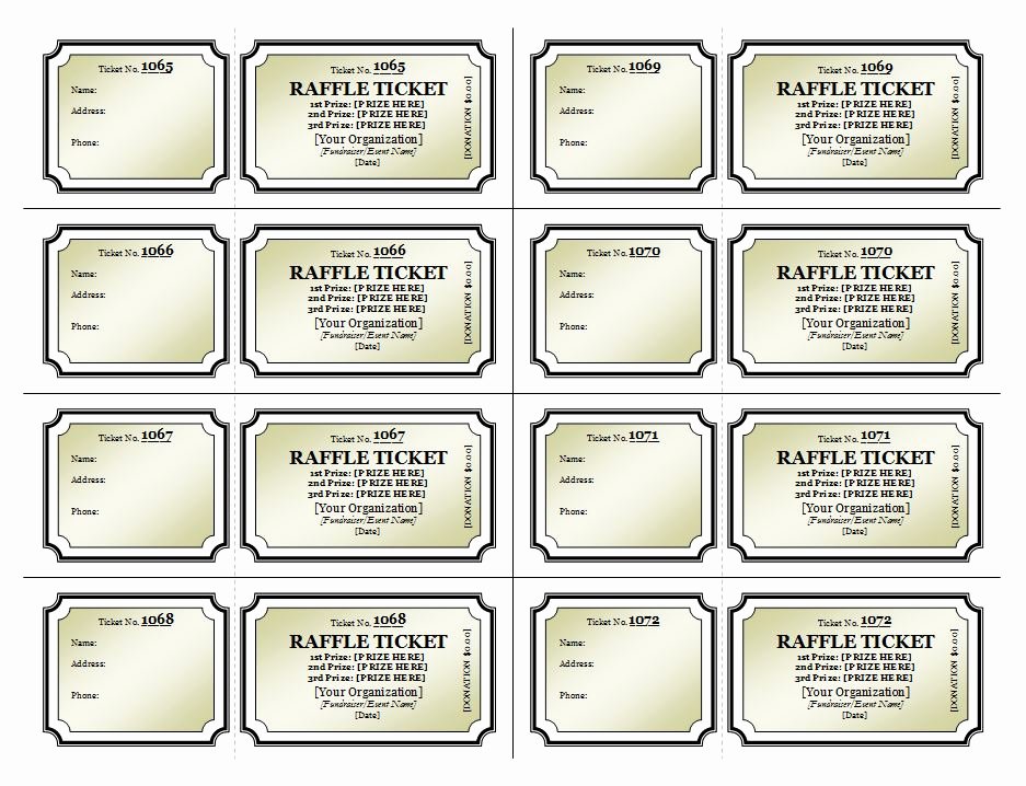 Numbered Raffle Ticket Template Awesome Raffle Ticket Template