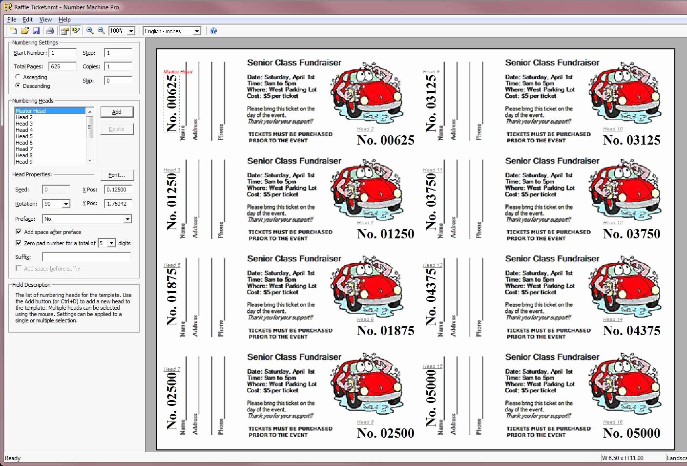 Numbered Raffle Ticket Template 2023 Template Printable