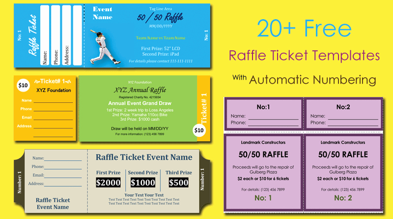 Numbered Raffle Ticket Template Word Beautiful 20 Free Raffle Ticket Templates with Automate Ticket