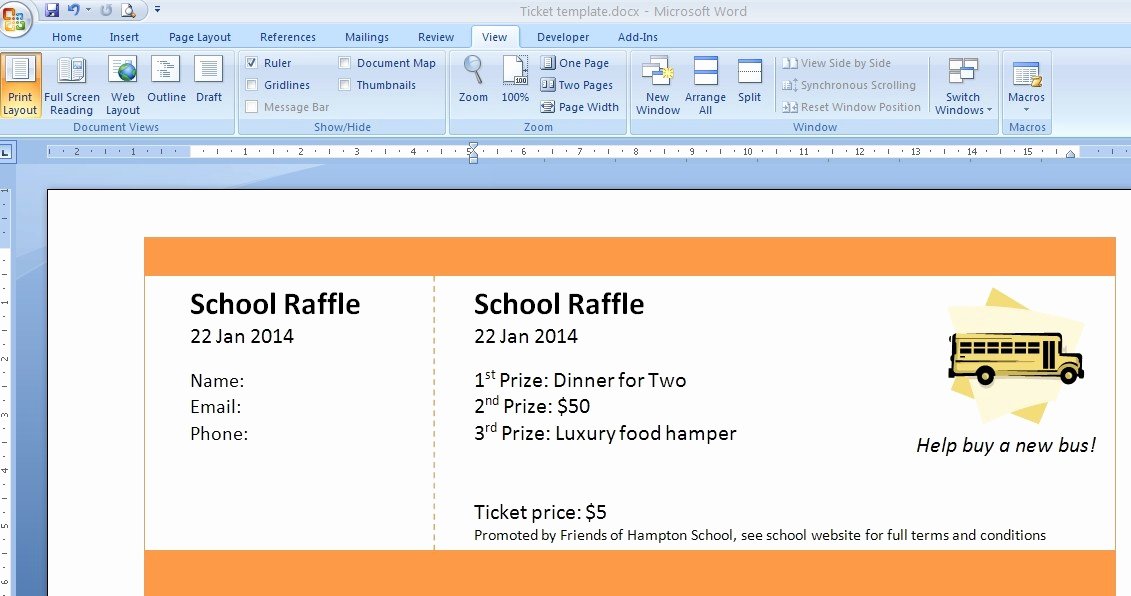 Numbered Raffle Ticket Template Word Elegant Numbered Raffle Ticket Template Word
