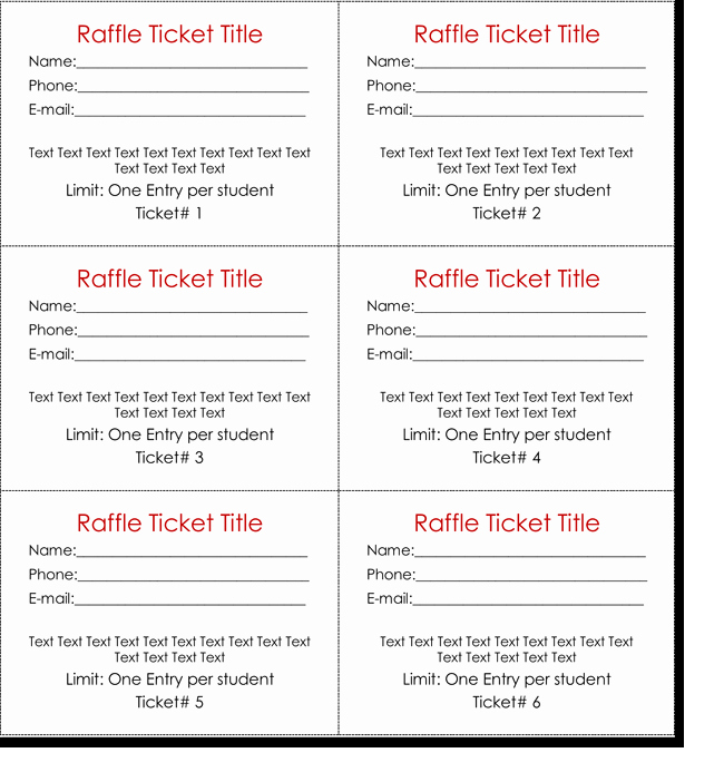 Numbered Raffle Ticket Template Word Lovely 20 Free Raffle Ticket Templates with Automate Ticket