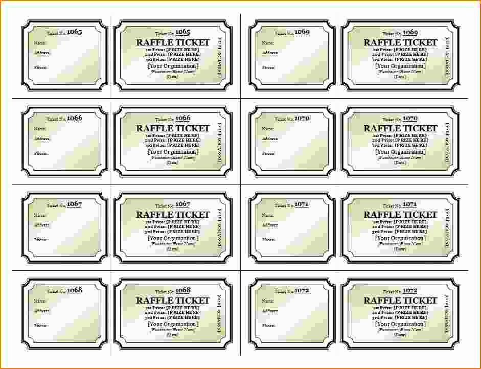 Numbered Raffle Ticket Template Word New Numbered Raffle Ticket Template Word