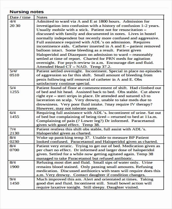 Nursing assessment Documentation Template Beautiful 28 Images Nursing Templates for Documentation Nursing