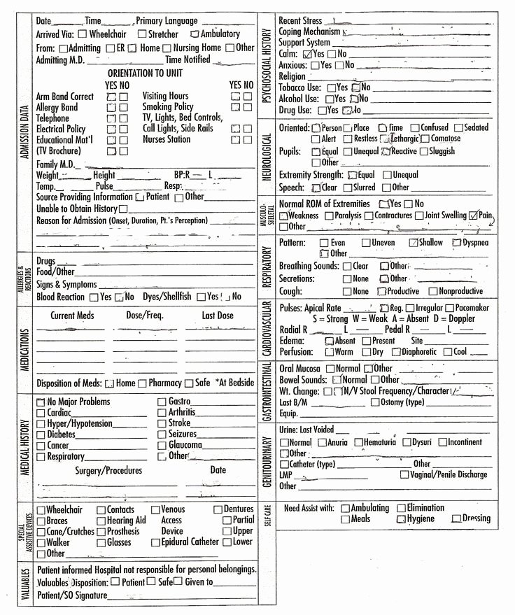 Nursing assessment Documentation Template Beautiful Great assessment Chart and Other Resources From