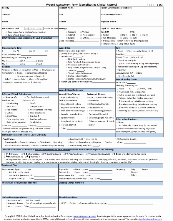 Nursing assessment Documentation Template Lovely Sample Wound Care Documentation form
