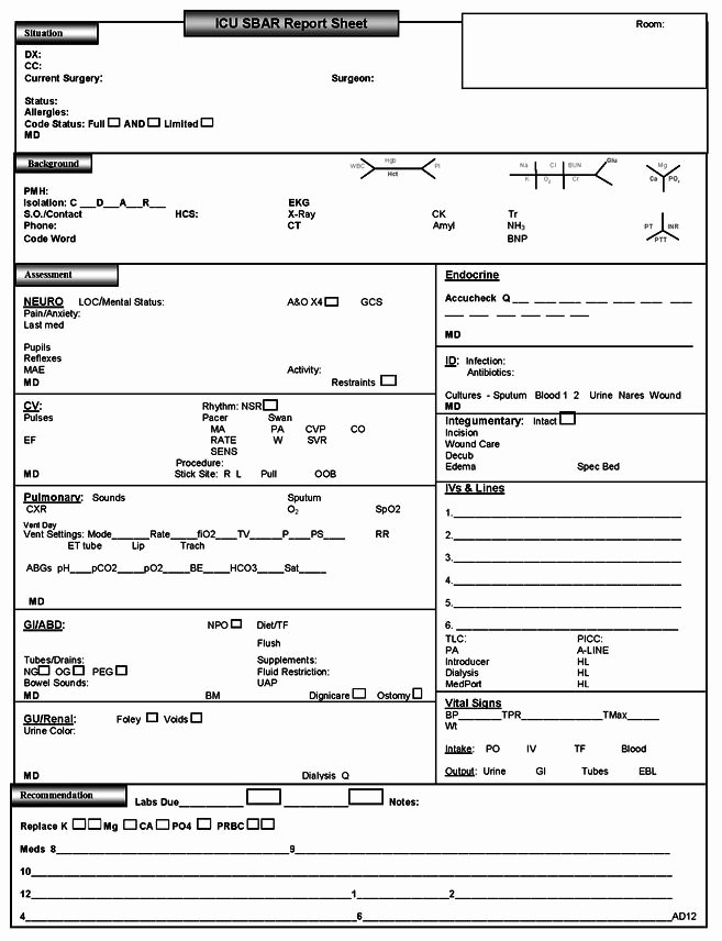 Nursing assessment Documentation Template Luxury Bedside Nursing Documentation Sheet