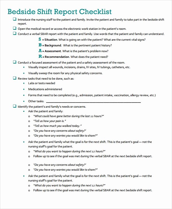 Nursing Bedside Shift Report Template Awesome 10 Shift Report Templates Word Pdf Pages