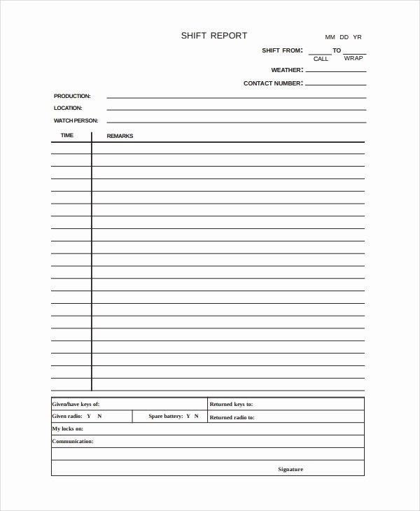 Nursing Bedside Shift Report Template Best Of Sample Shift Report Template 7 Free Documents Download