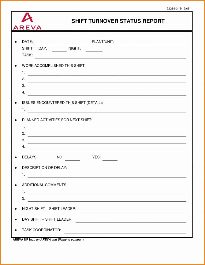 Nursing Bedside Shift Report Template Inspirational Daily Shift Report Template Access Database format Wordng