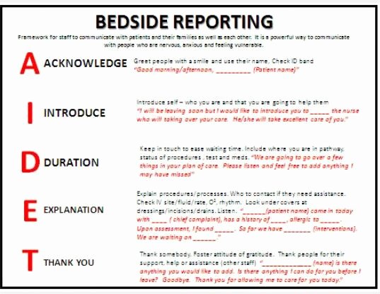 Nursing Bedside Shift Report Template Lovely Bedside Reporting Nurses