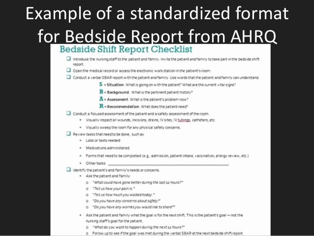 Nursing Bedside Shift Report Template Unique Bedside Reporting