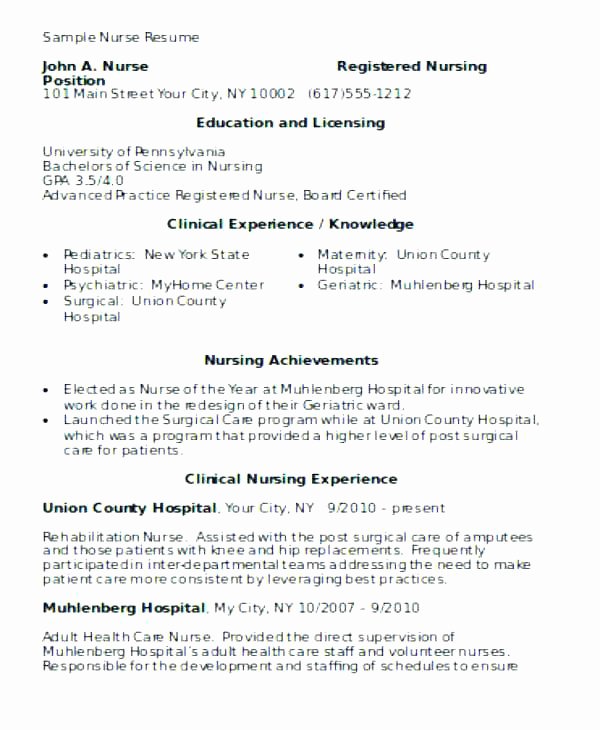 Nursing Clinical Experience Resume Beautiful Student Nurse Clinical Experience Resume Example Jeans