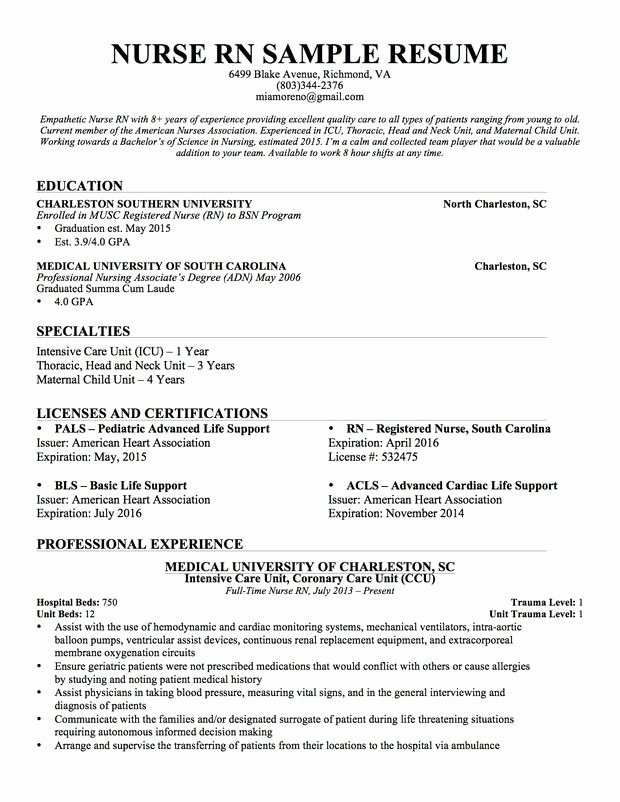 Nursing Clinical Experience Resume Inspirational Experienced Nursing Resume … Nursing