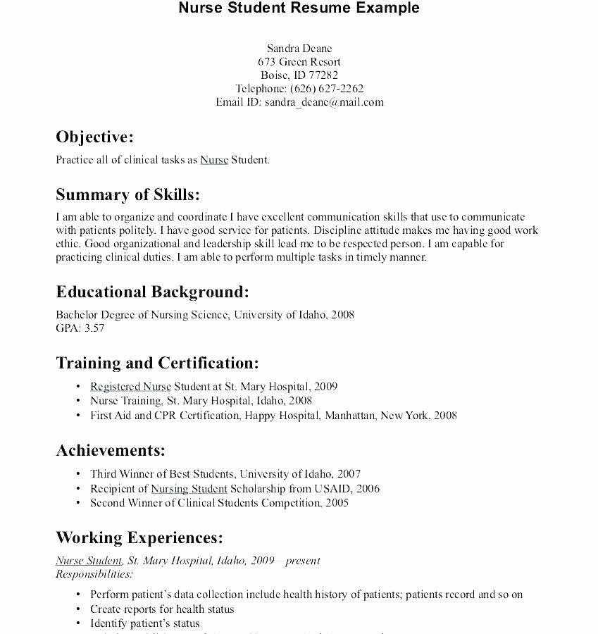 Nursing Clinical Experience Resume Inspirational Student Nurse Clinical Experience Resume Example Jeans