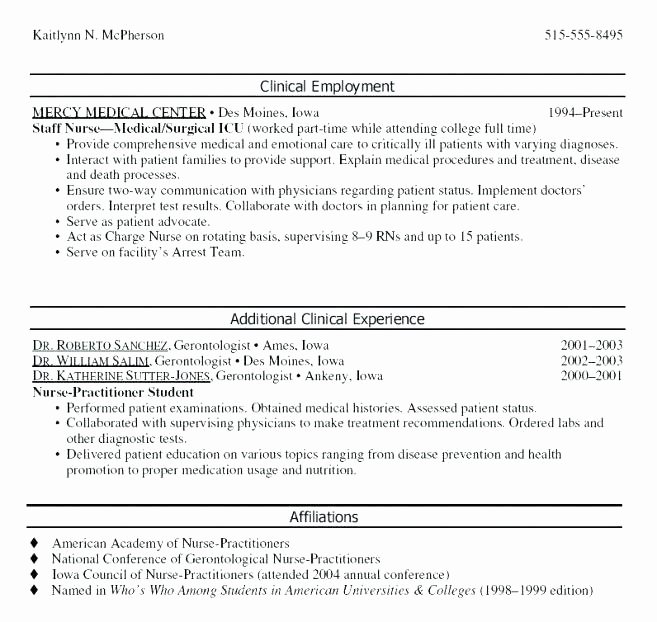 Nursing Clinical Experience Resume Lovely Student Nurse Clinical Experience Resume Example Jeans