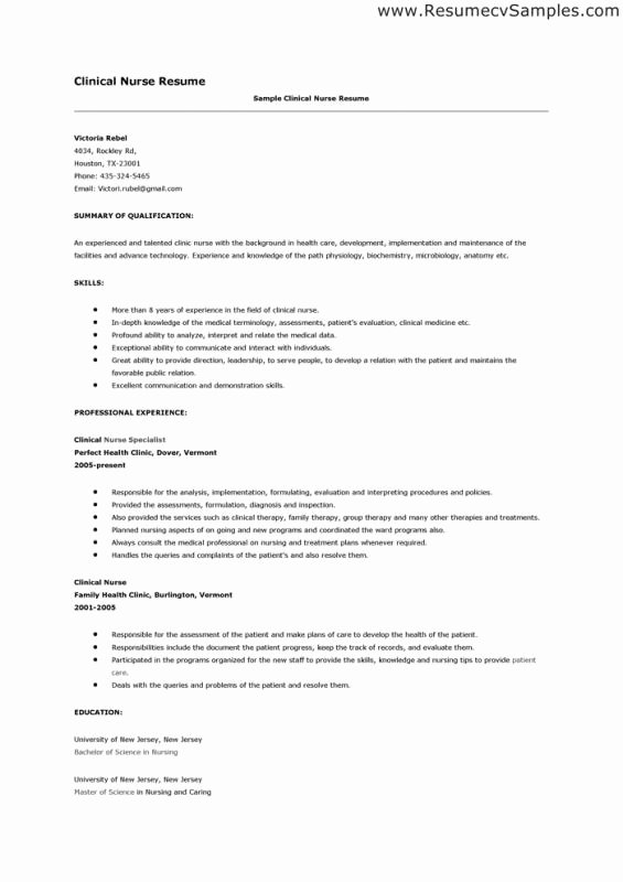 Nursing Clinical Experience Resume Unique 15 Clinical Experience On Resume