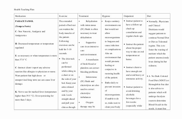 Nursing Education Plan Template Luxury Health Teaching Plan for Dengue Hemorrhagic Fever