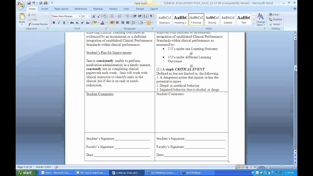 Nursing Evaluation Comments Examples Awesome Proper Use Of the Nursing Clinical Evaluation tool