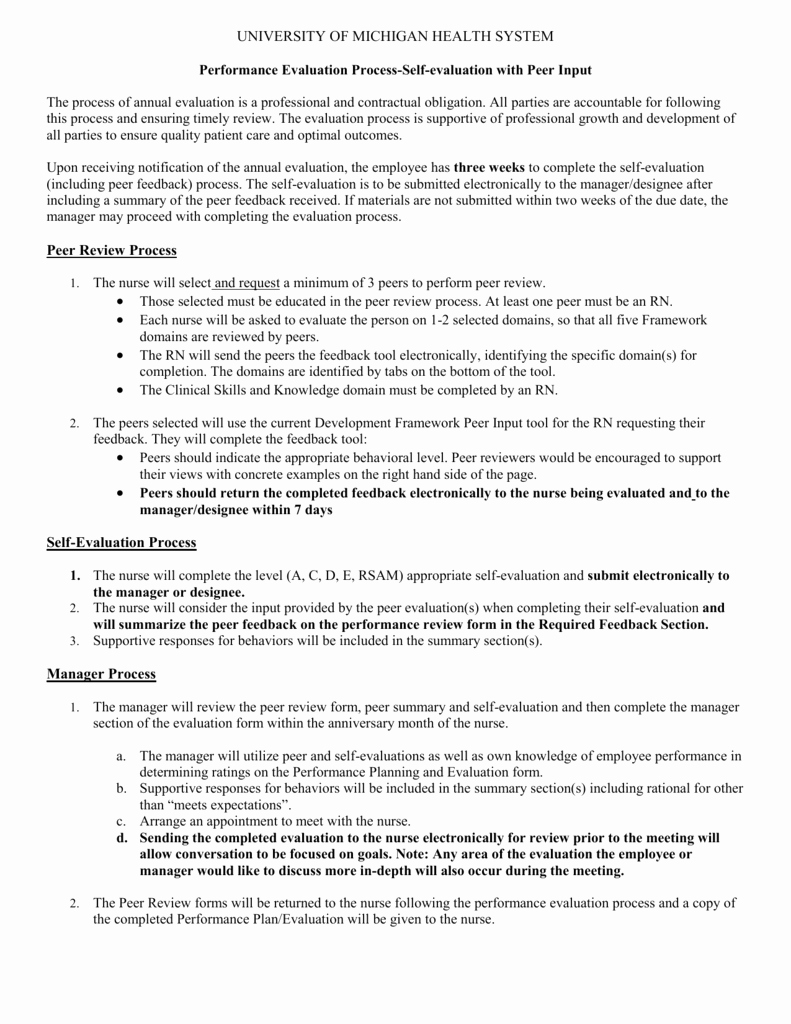 Nursing Peer Review Template Luxury Registered Nurse Level D Annual Evaluation