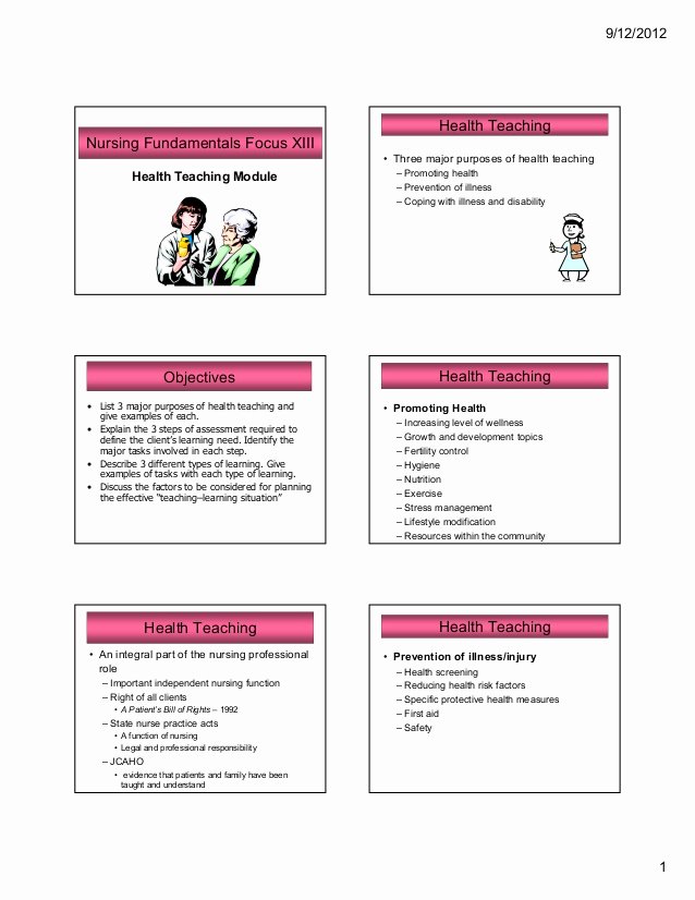 Nursing Teaching Plan Examples Best Of Nursing Health Teaching