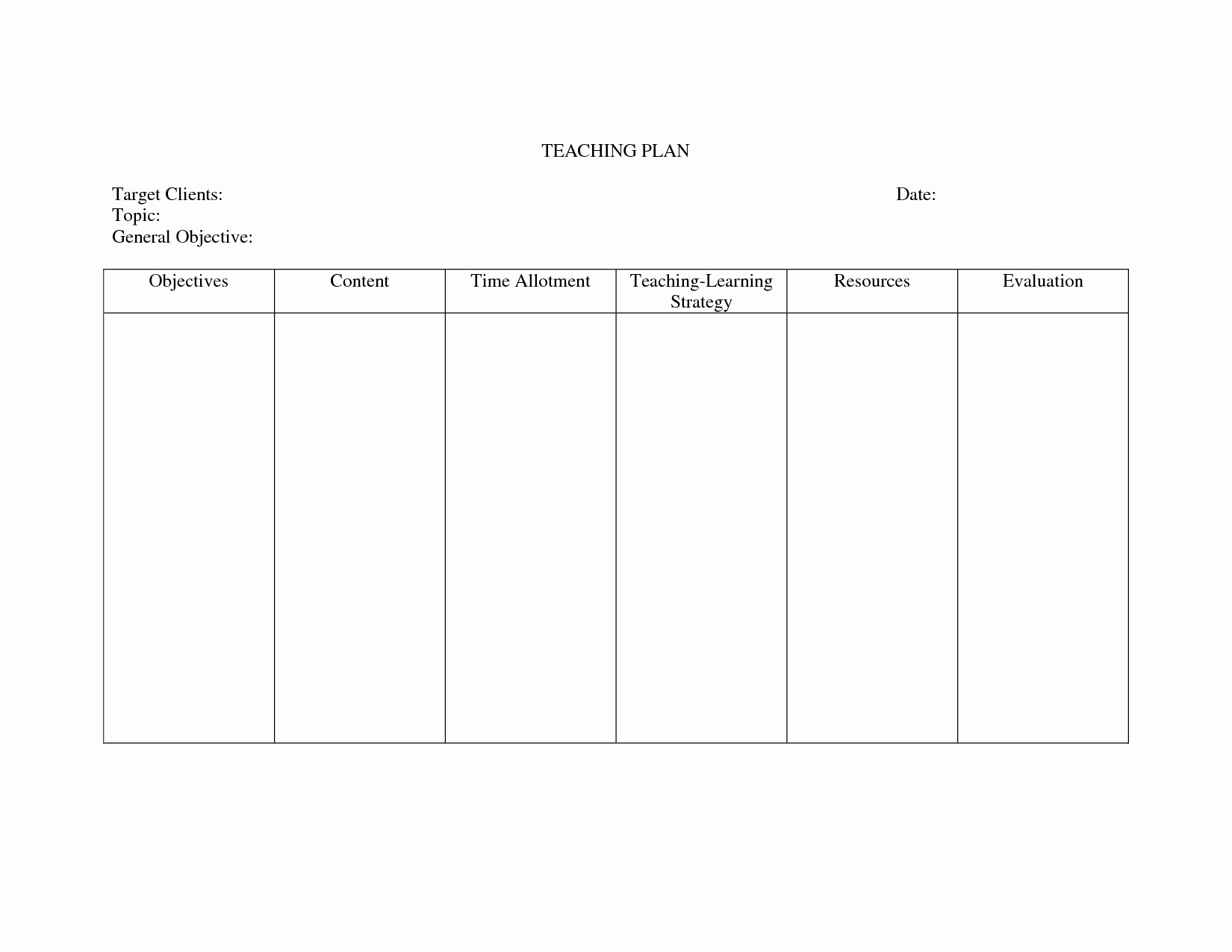 Nursing Teaching Plan Sample New 24 Of Nursing Teaching Plan Template