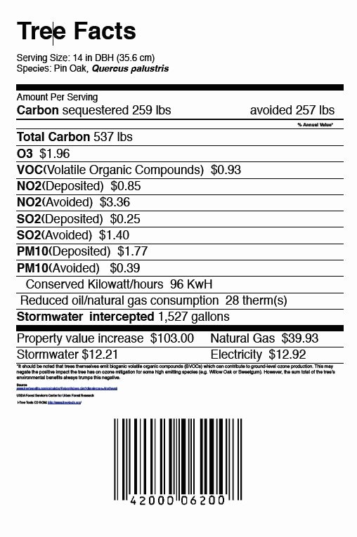 Nutrition Facts Label Template Fresh Urban Natural Resources Institute Tree ‘nutrition