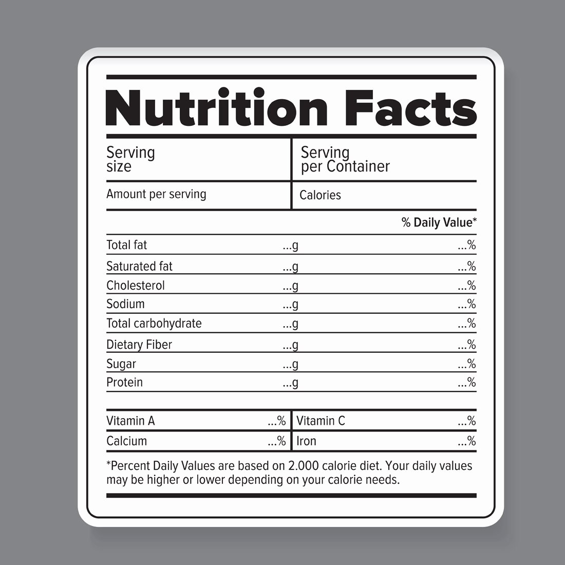 Nutrition Facts Label Template Unique Nutrition Facts Vector Label Graphic Objects Creative