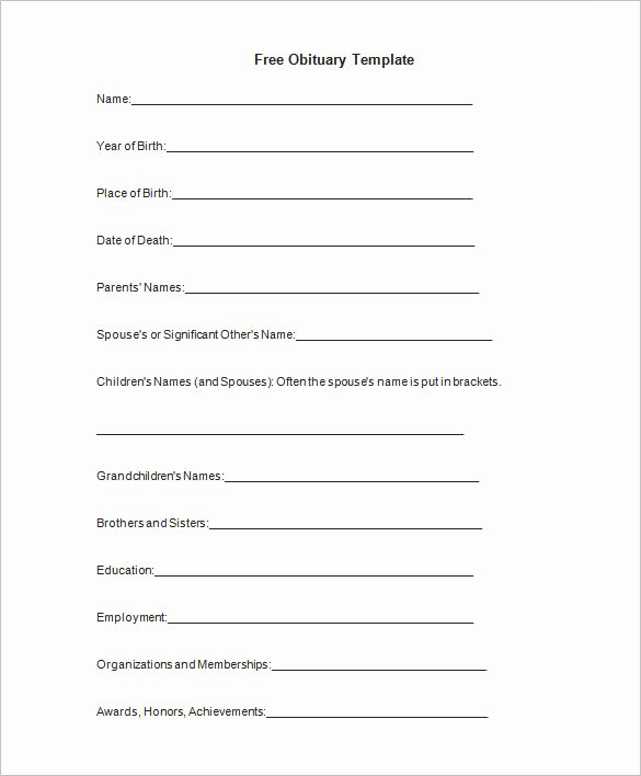 Obituary Templates Free Downloads Awesome 51 Obituary Templates Doc Pdf Psd