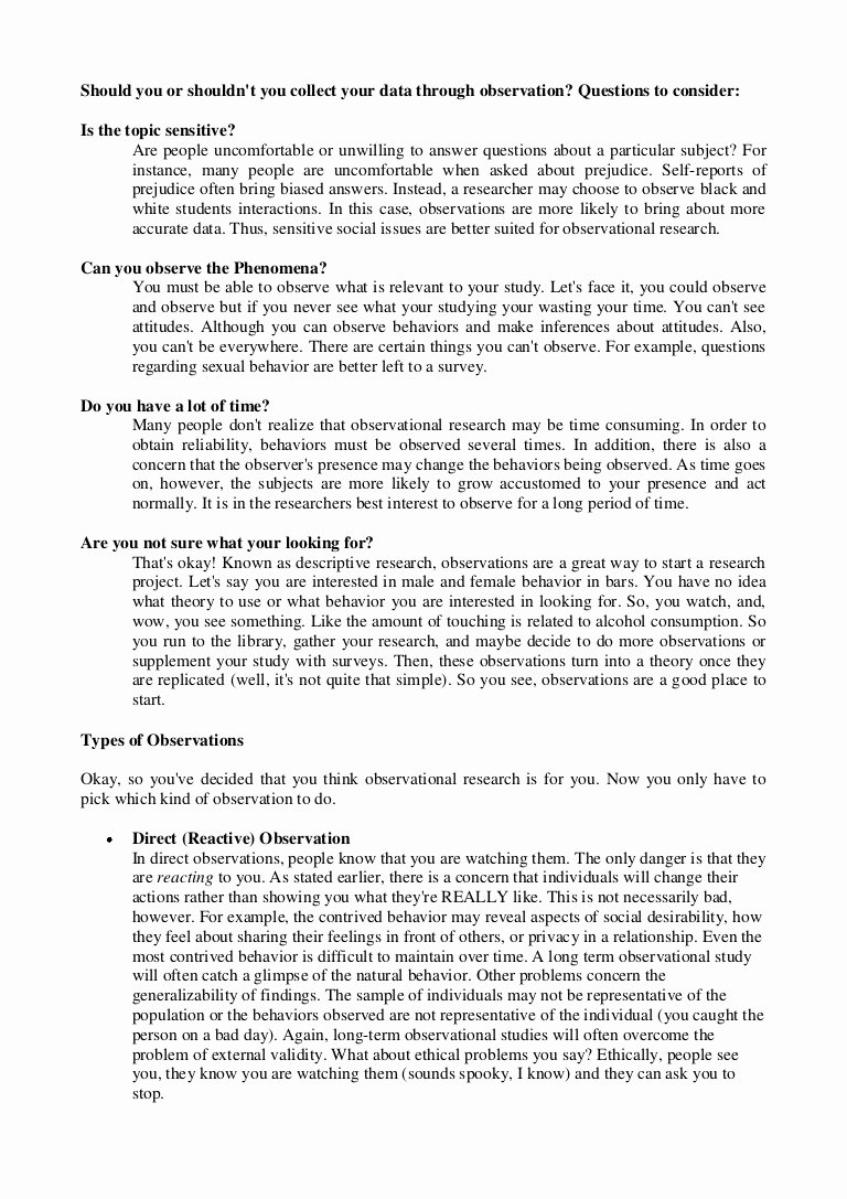 Observational Research Paper Examples Elegant Observation Interview