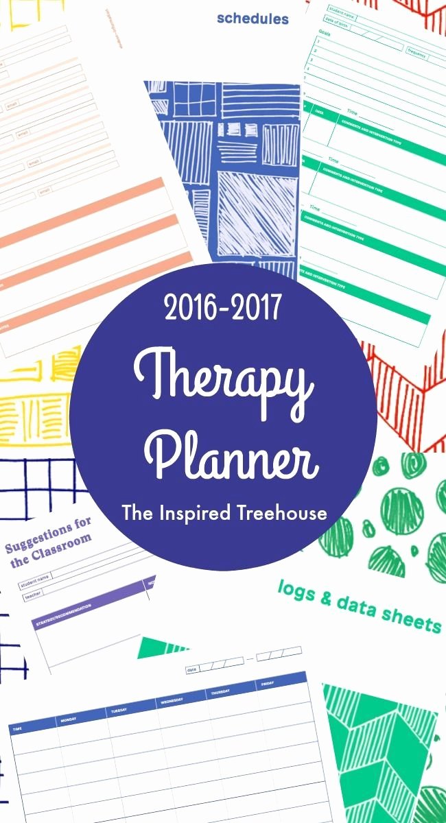 Occupational therapy Treatment Plan Template Elegant Printable Planner for therapists