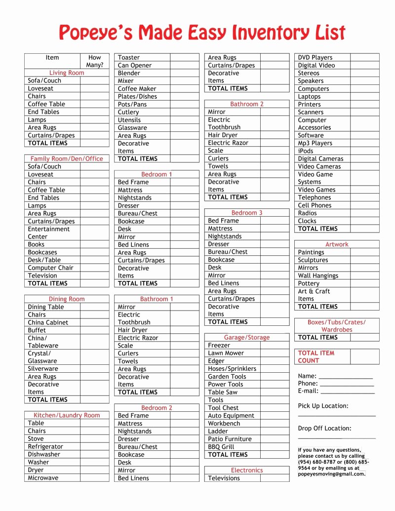 Office Move Checklist Excel Beautiful 5 Moving Inventory List Templates – Word Templates