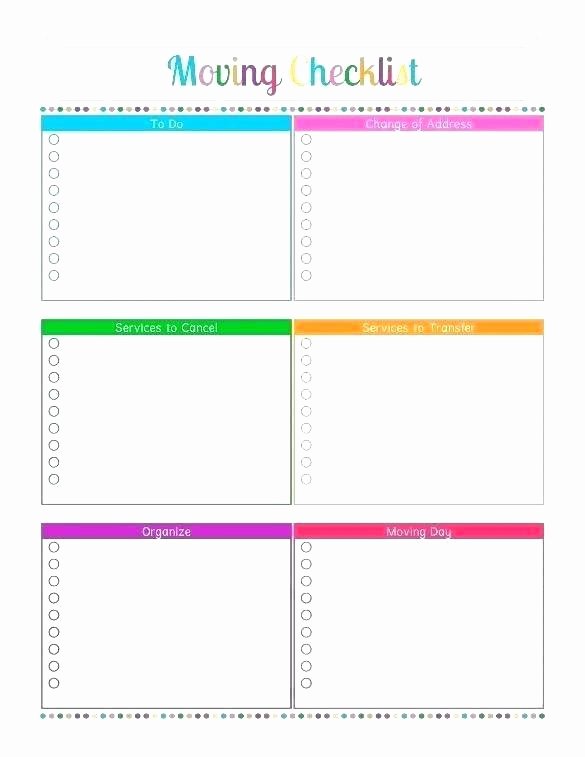 Office Move Checklist Excel Best Of Moving Checklist Spreadsheet 8 Sample Moving Checklist