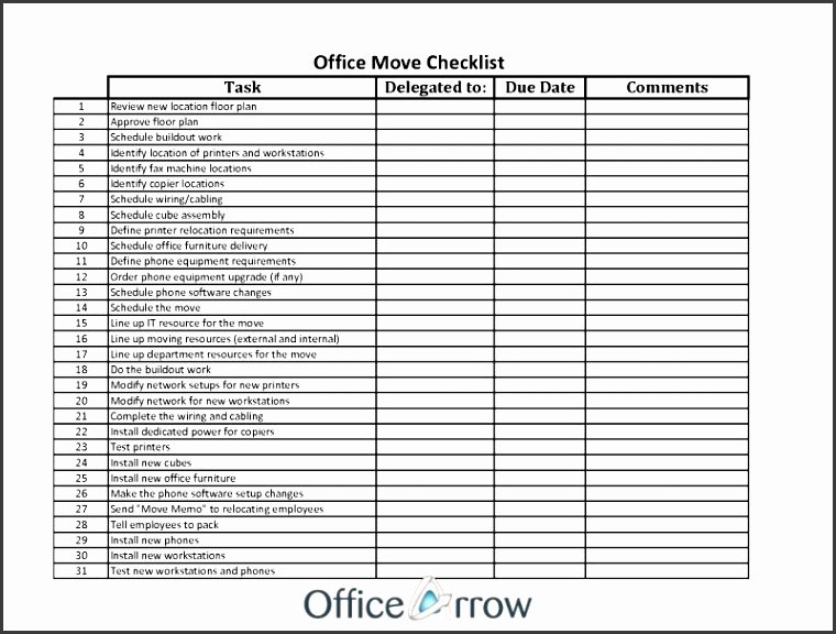 Office Move Checklist Excel Elegant 10 Internal Fice Move Checklist Template