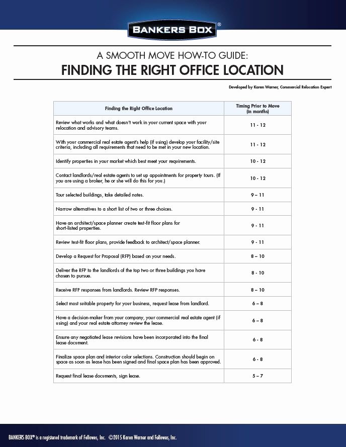 Office Move Checklist Excel Inspirational Finding the Right Office Location Checklist An Easy