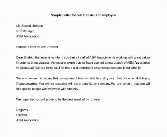 Office Relocation Letter Fresh 44 Transfer Letter Templates Pdf Google Doc Excel