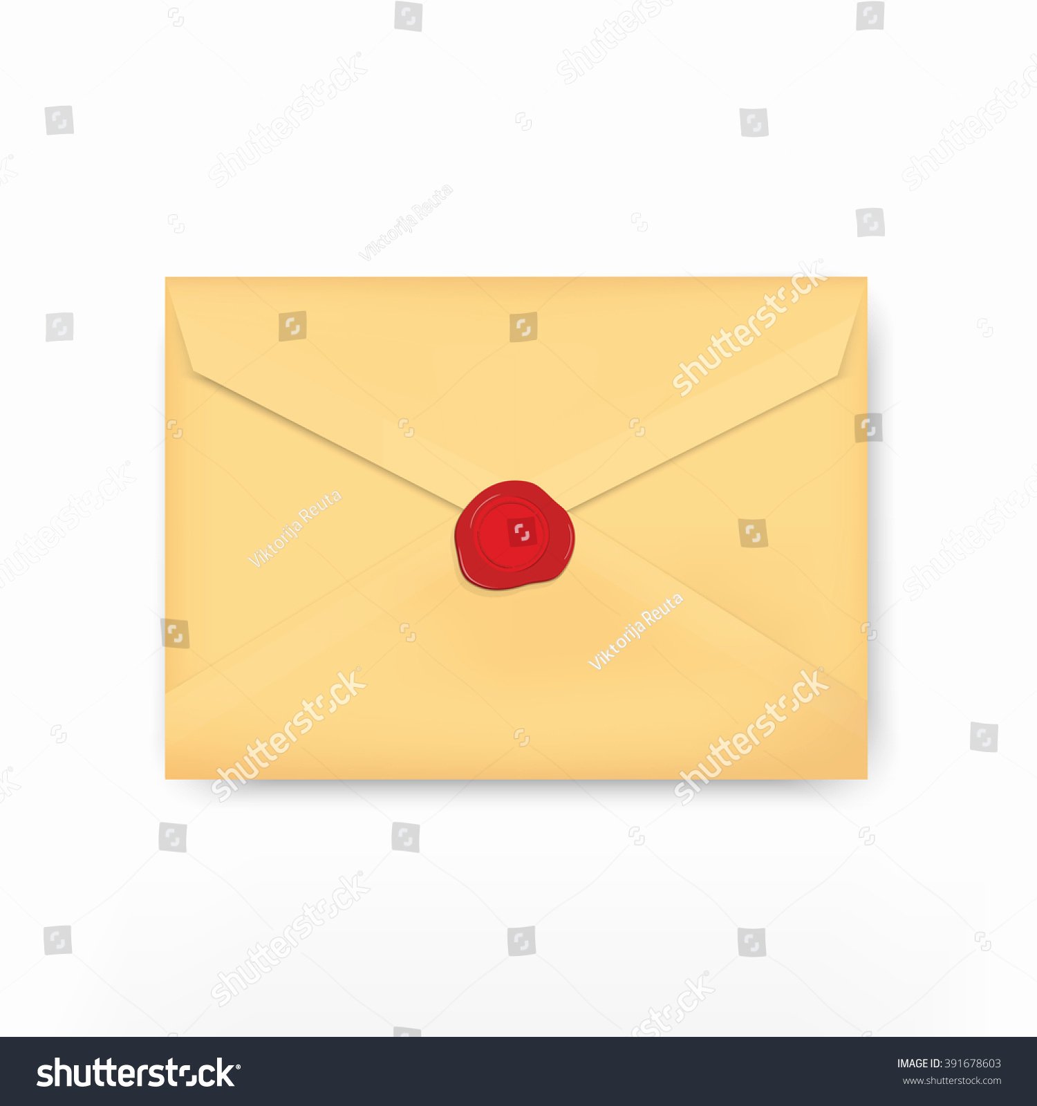 Official Seal Template Best Of Vector Illustration Brown Golden Envelope isolated Stock