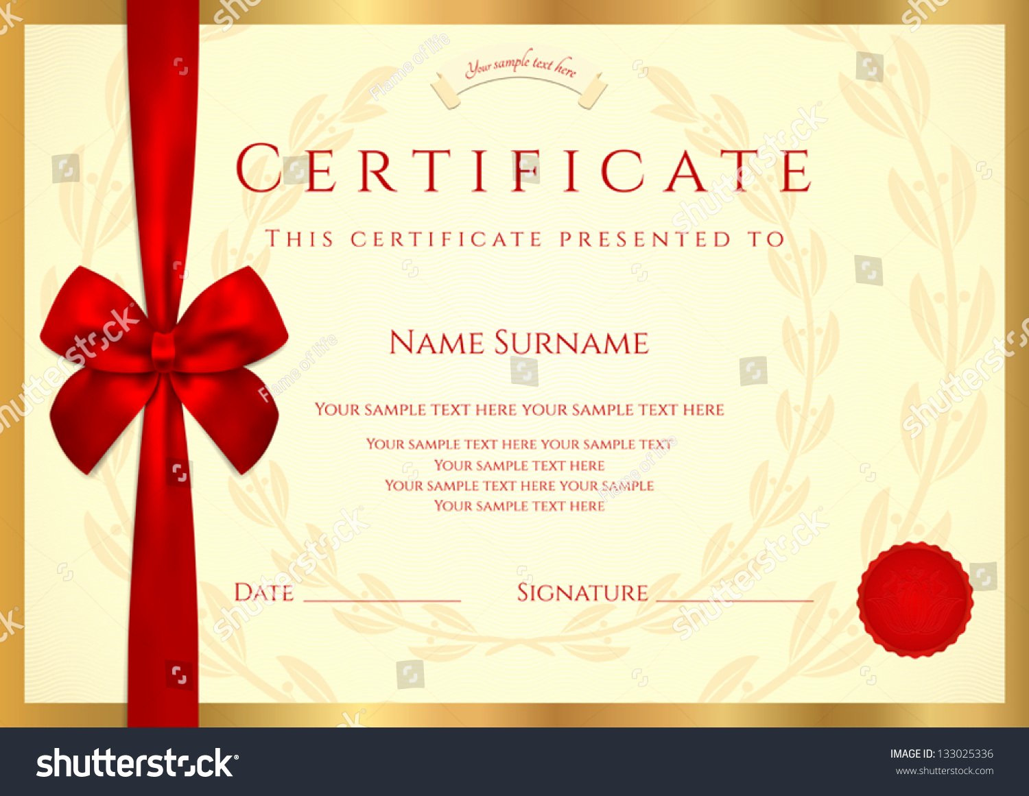 Official Seal Template Lovely Certificate Pletion Template Wax Seal Border Stock