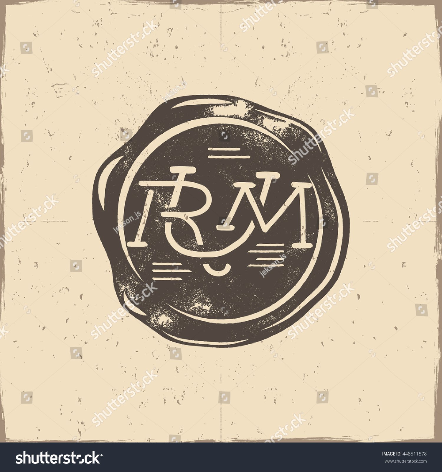 Official Seal Template Unique Vintage Handcrafted Wax Seal Template Monogram Stock