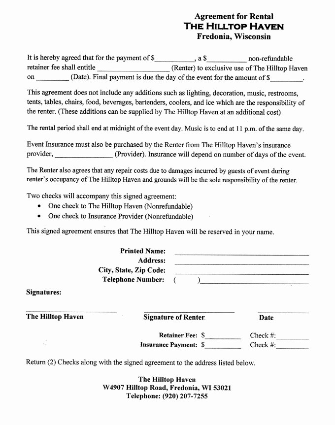 One Page Lease Agreement Beautiful 1 Page Rental Agreement