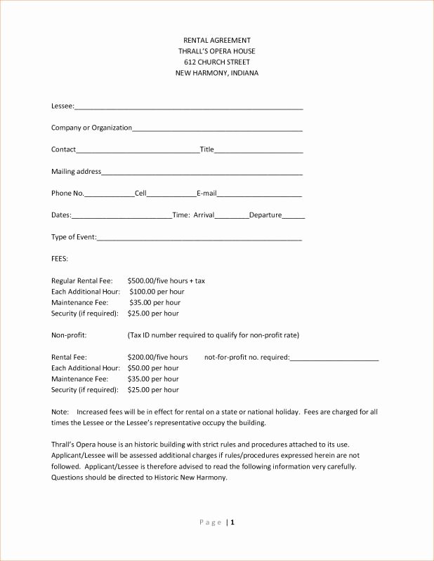 One Page Lease Agreement Elegant Simple E Page Lease Agreement