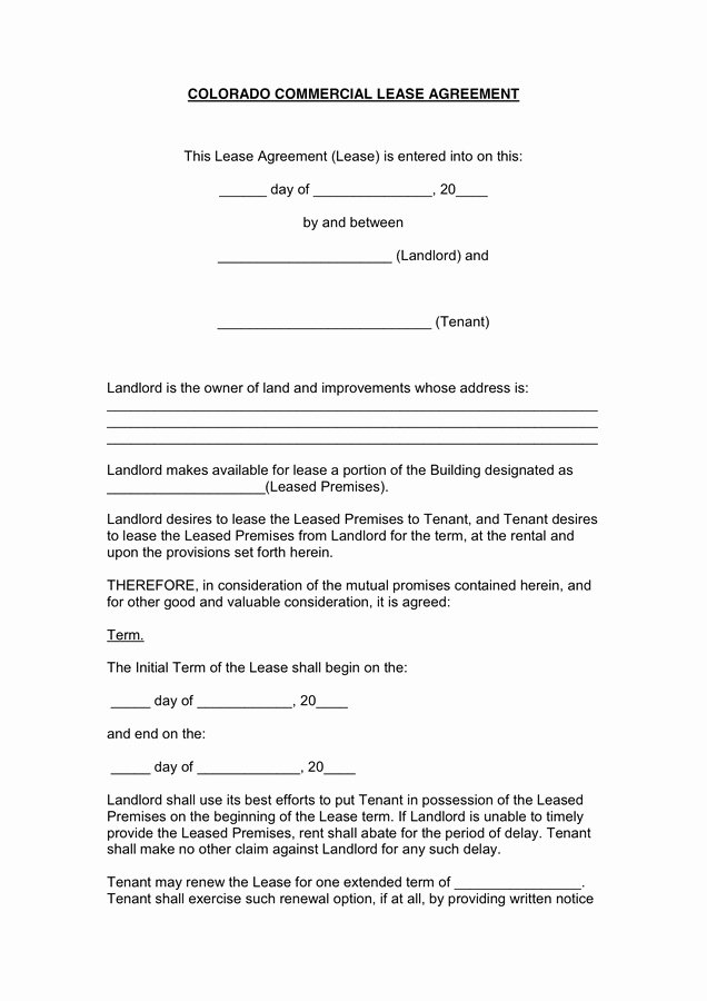 One Page Rental Agreement Awesome 1 Page Rental Agreement form Last Mercial Lease Agreement