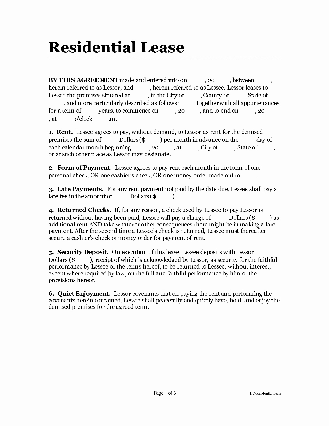 One Page Rental Agreement New 1 Year Lease Agreement