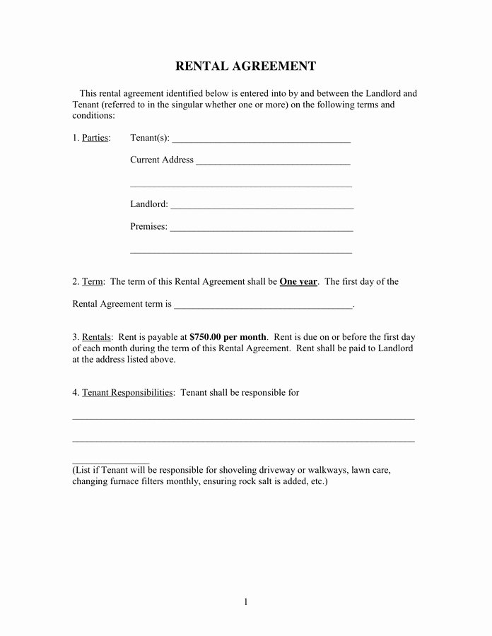 One Page Rental Agreement Unique 1 Page Rental Agreement form Advanced Rental Agreement