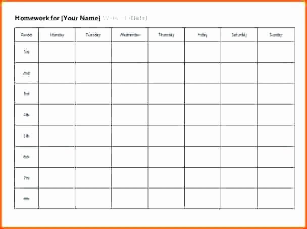 One Week Schedule Template Awesome 6 Week Planner Sheet