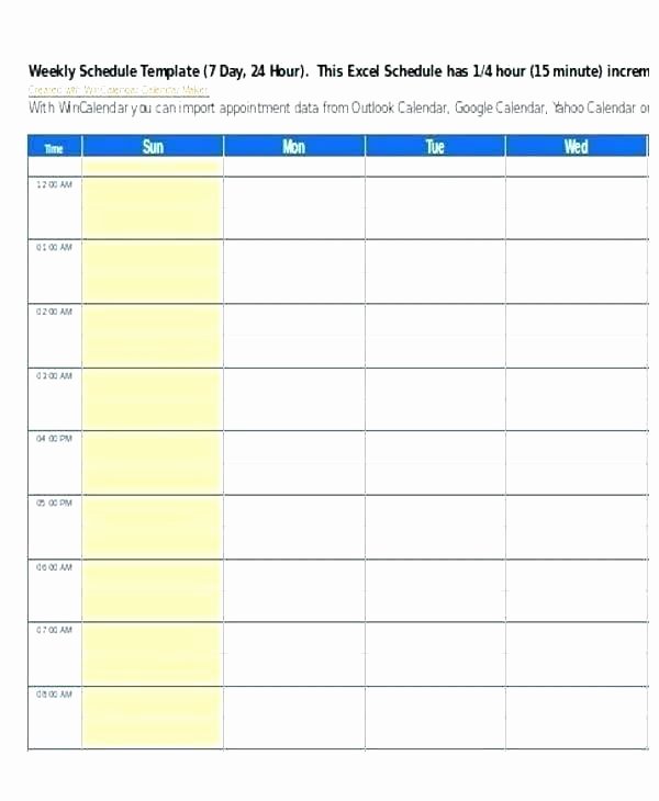 One Week Schedule Template Awesome Blank Printable Weekly Schedule Template – Konusu