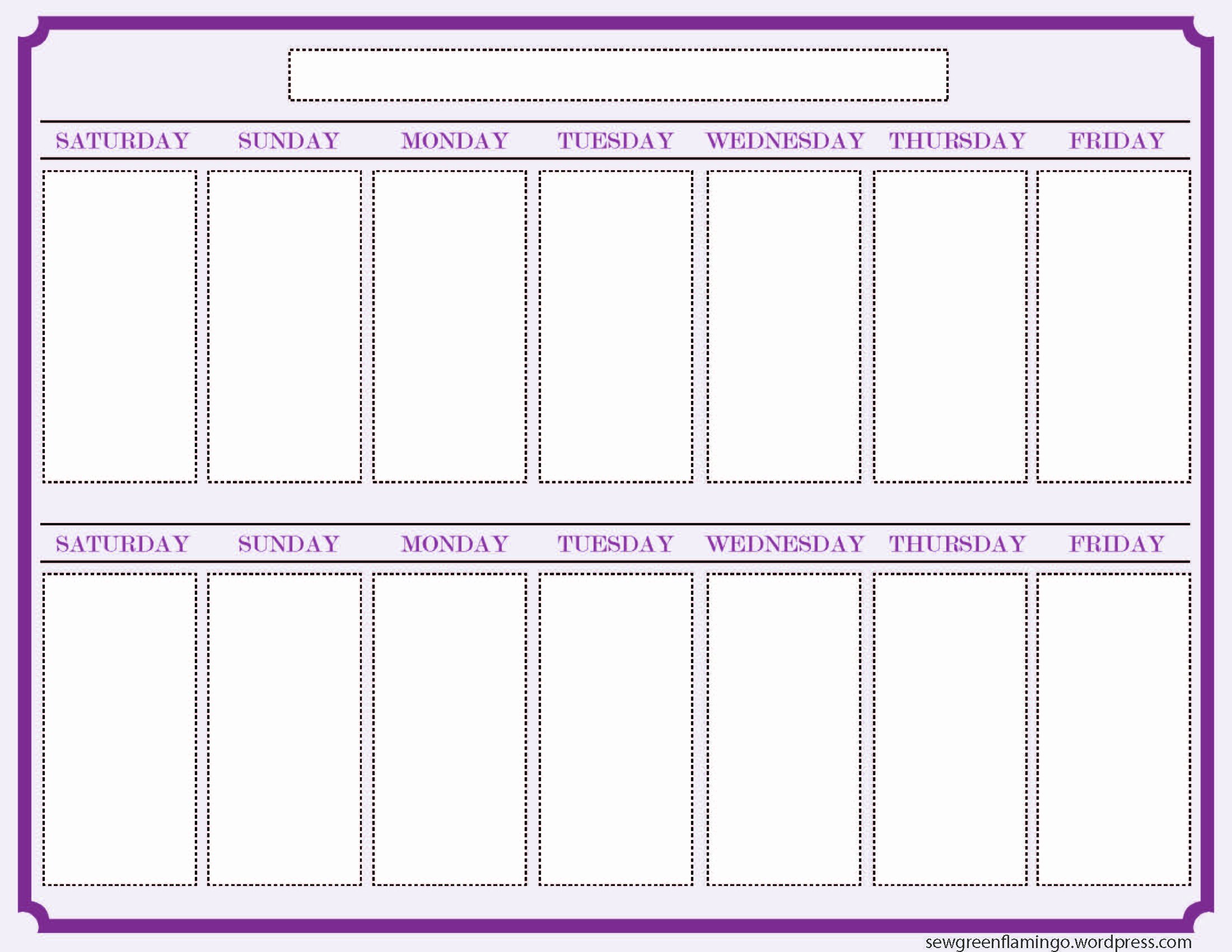 One Week Schedule Template Best Of Getting organized 2 Week Planner