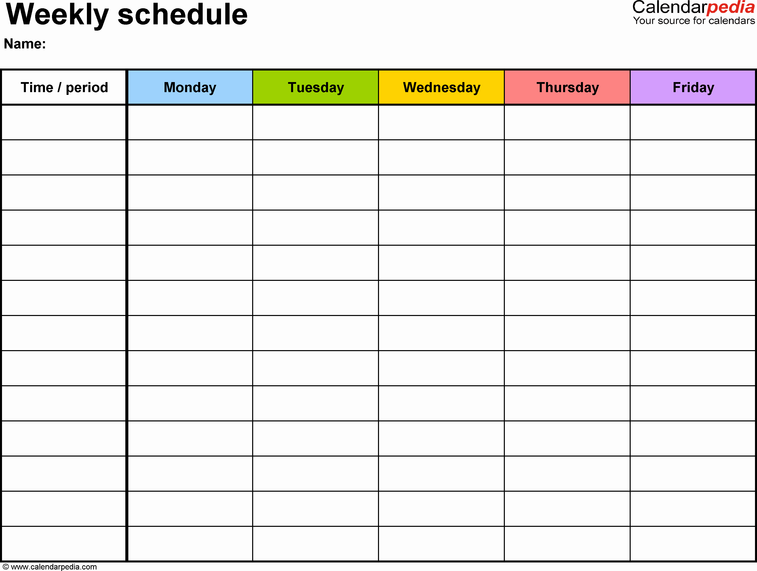 One Week Schedule Template Lovely Free Weekly Schedule Templates for Word 18 Templates