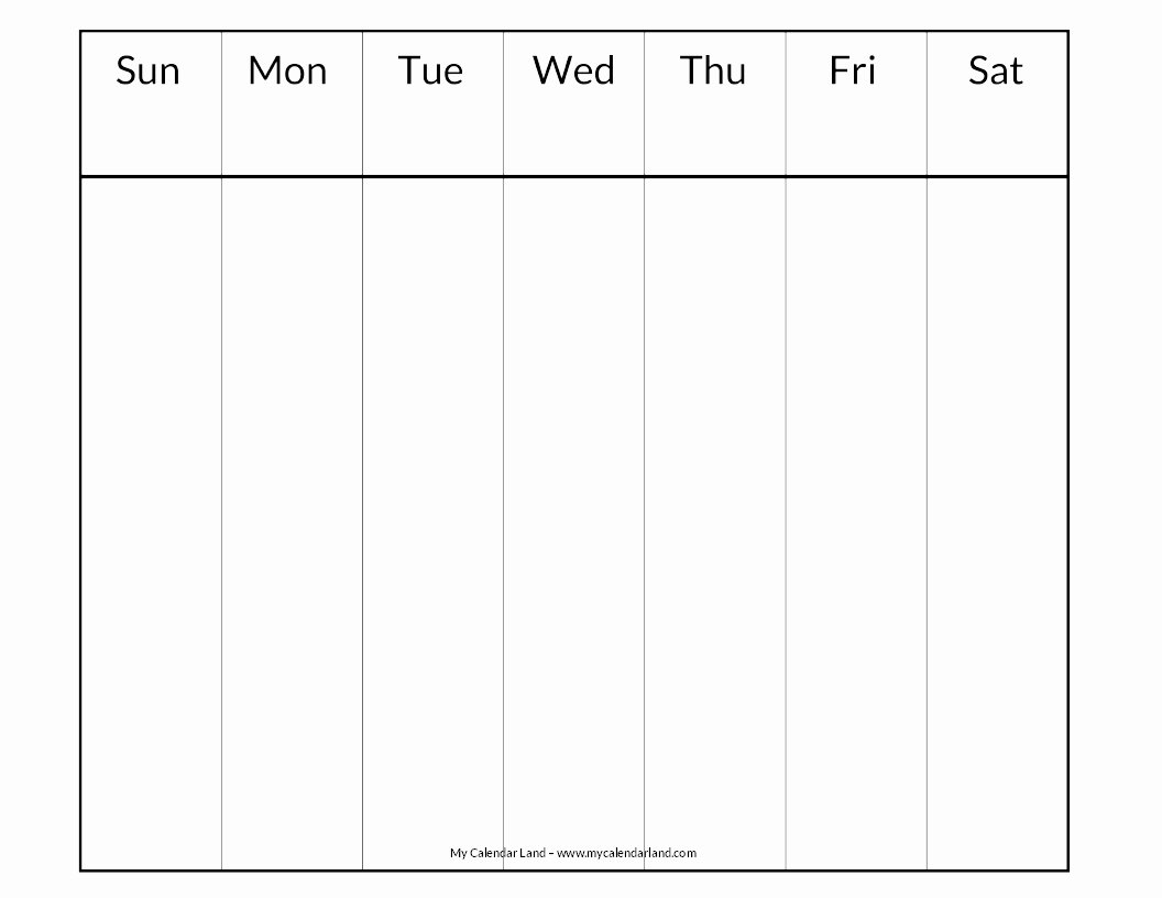 One Week Schedule Template Luxury Blank Calendar Printable My Calendar Land